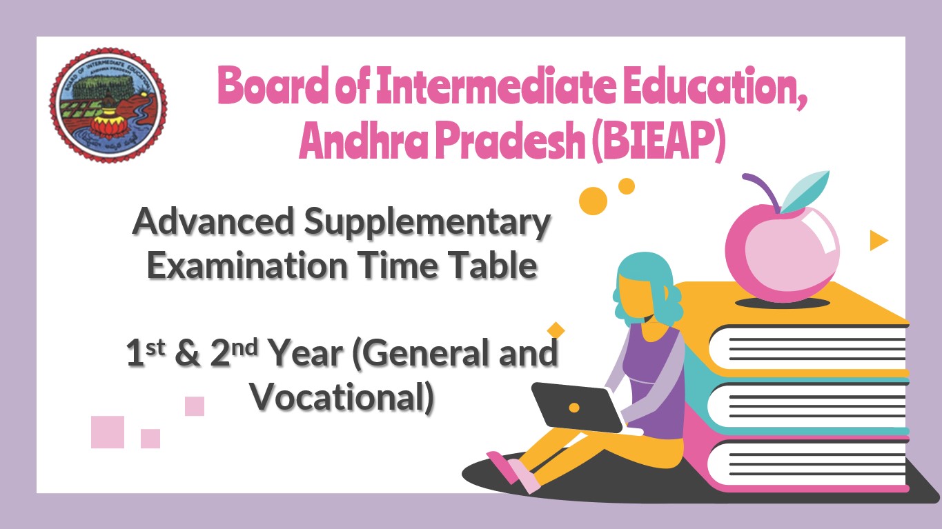 AP Inter Advanced Supplementary Time Table 2023, 1st & 2nd Year