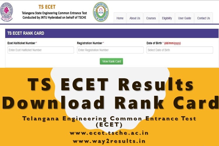 TS ECET Results, Rank Card Available to Download