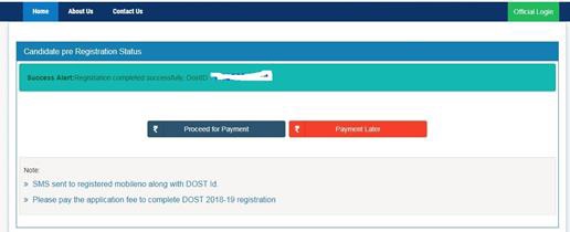 TS DOST Application ID
