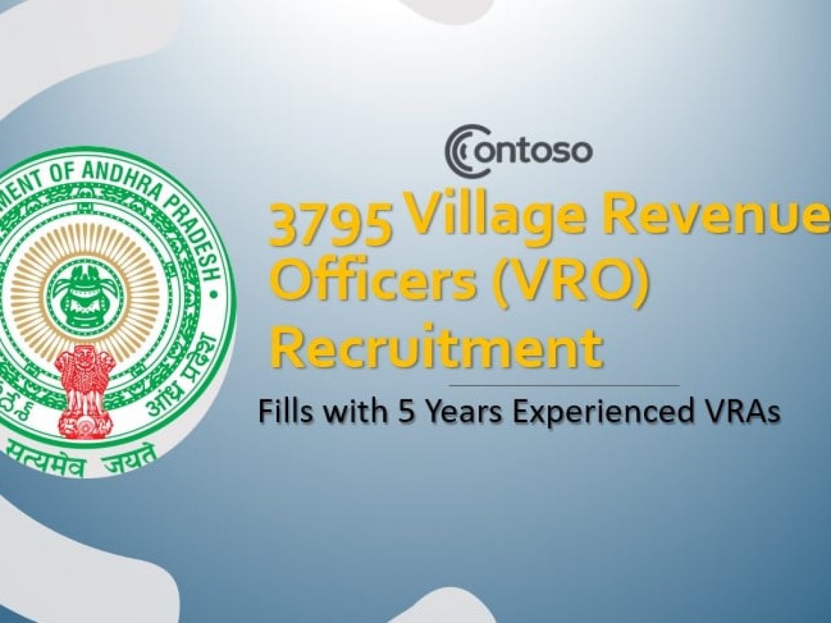 Ap 3795 Vro Recruitment 2020 Notification To Fill With 5 Yrs Exp Vras