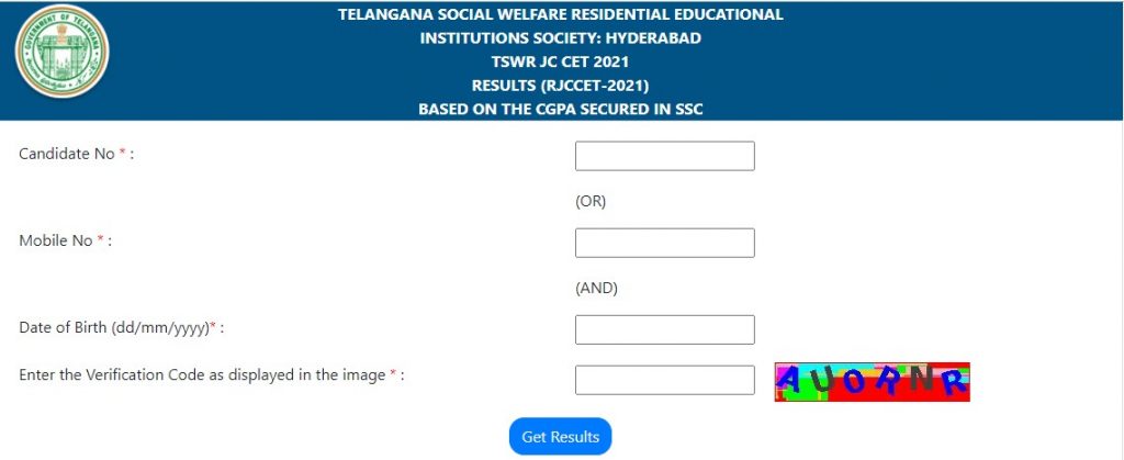 TSWRJC CET Result 2021