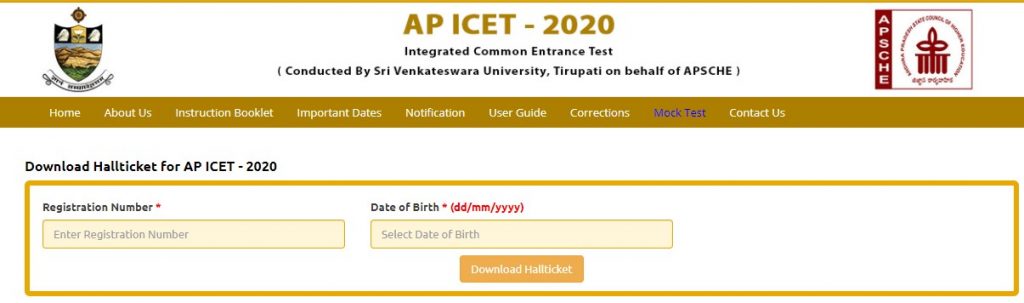 AP ICET Hall Ticket 2020