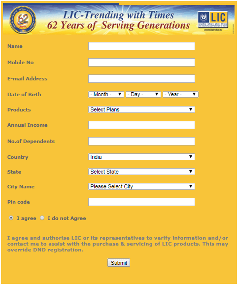 LIC Scholarship Application Form