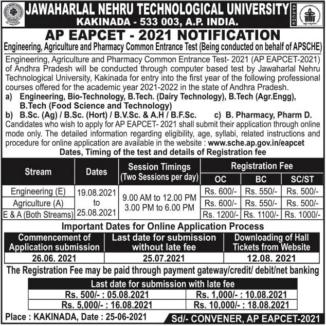AP EAPCET Notification 2021
