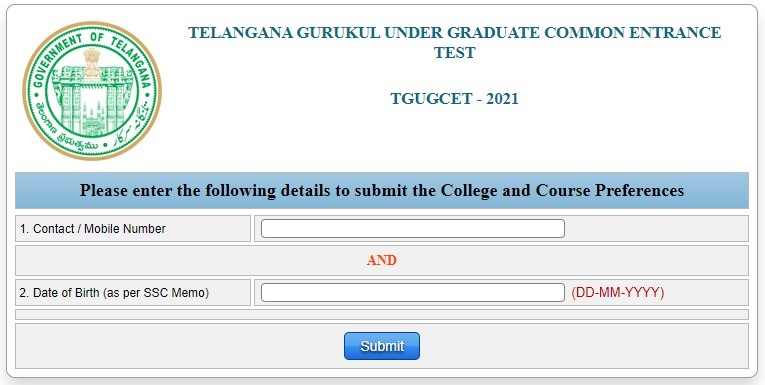 TGUGCET College and Course selection