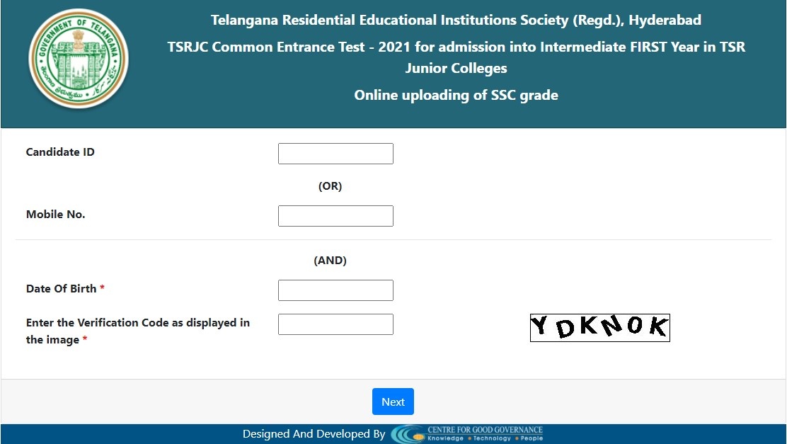 TSRJC Online uploading of SSC Grades