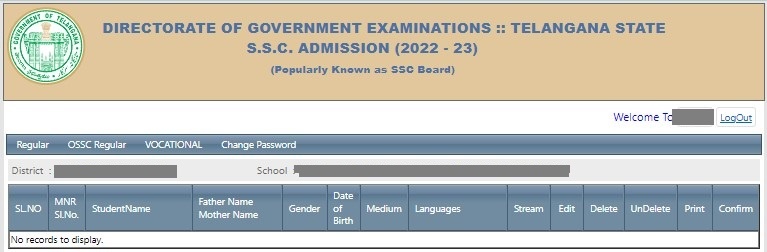 TS 10th Board Exam Registration Form 2023