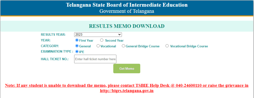 TS Inter Results