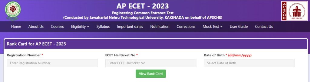 AP ECET Rank Card Download 2023